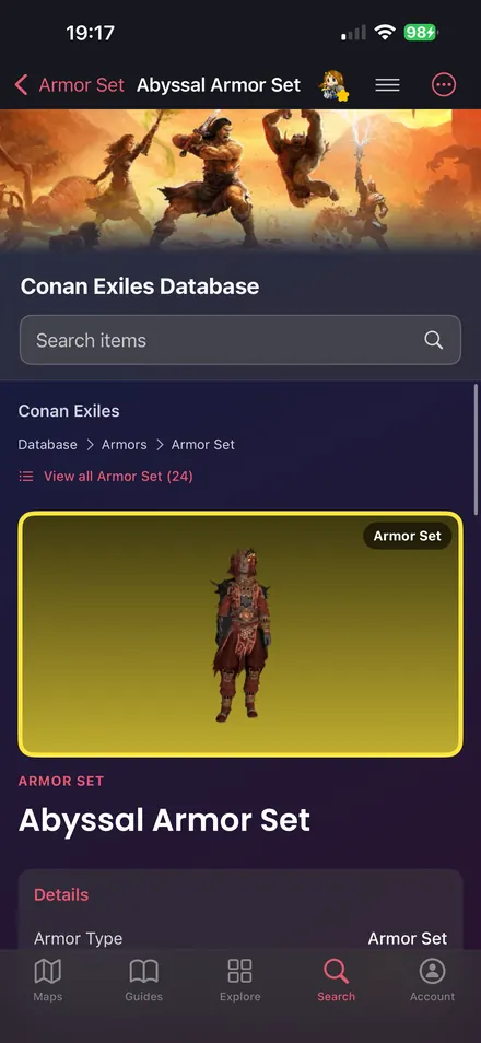 Explore Detailed Game Databases: View item images, categories, attributes and useful details.