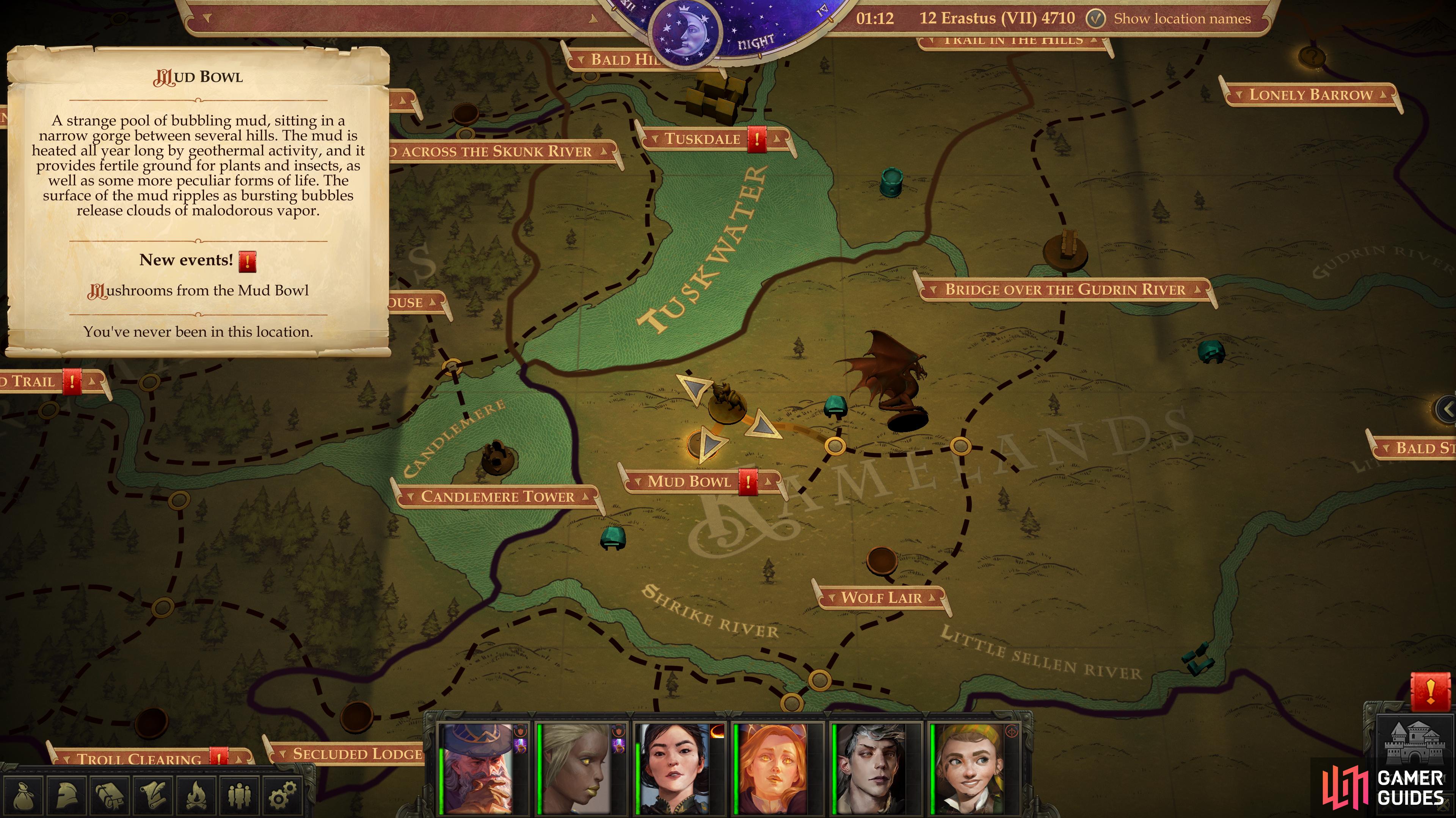 Pathfinder kingmaker шумная река карта