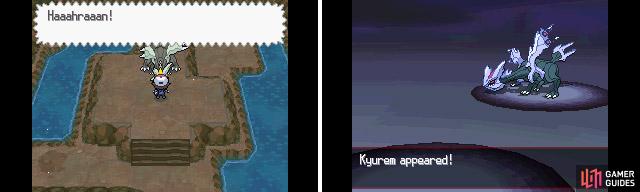 Kyurem is found after beating the game inside the Giant Chasm on Route 13.