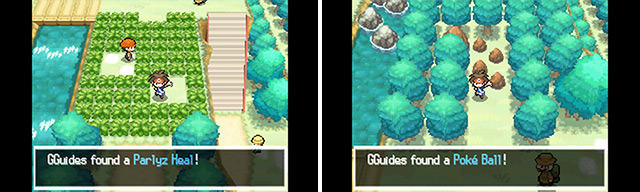 Youll find handy items littered all across Unova, both in plain sight (left) and out of sight (right).