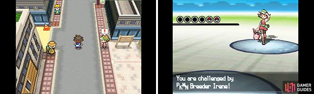 Pokemon Breeders are great to train on, but remember to avoid their line of sight if you just want to go past them.