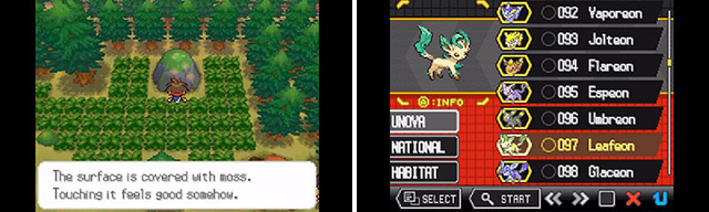Touching wood… erm, moss is the only way to get Leafeon without trading.