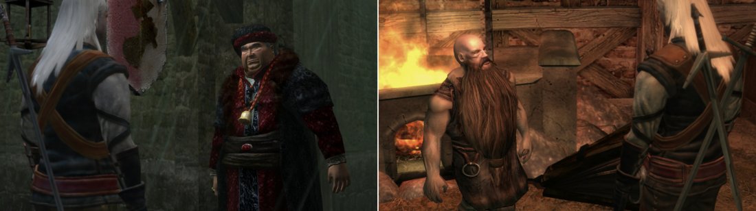 There are two blacksmiths-one of whom will service you at a time, depending on whether you have more favor with the Order (left) or the non-humans (right).