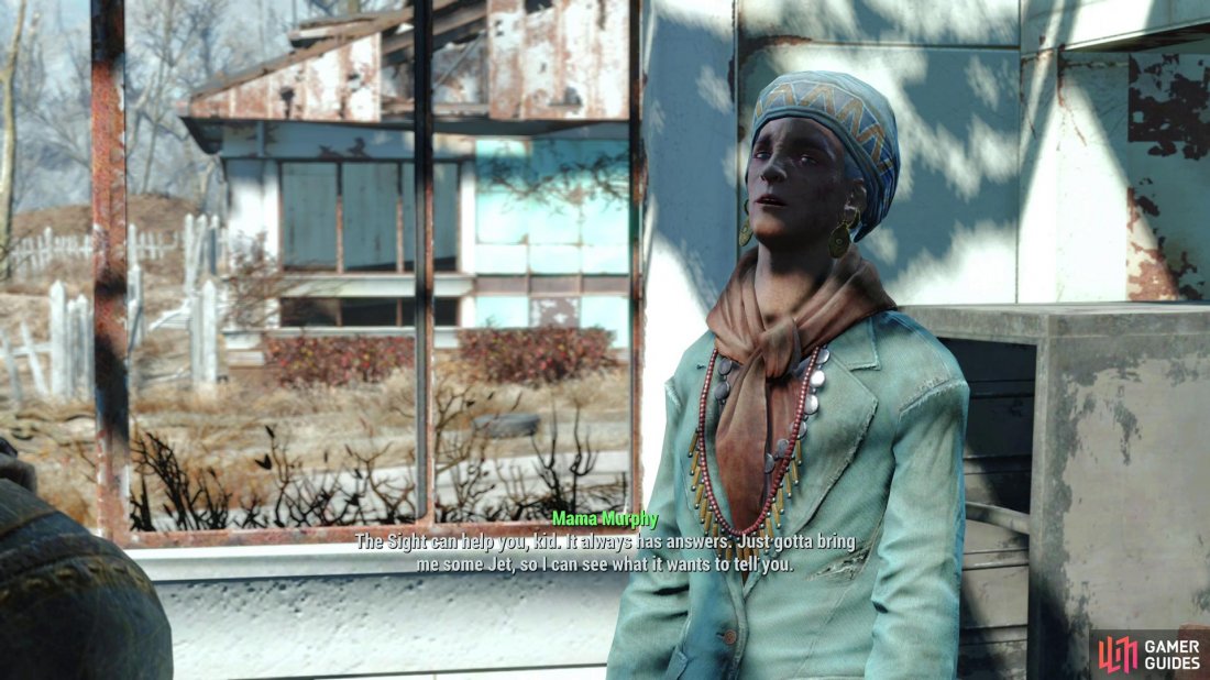 Mama Murphy’s first request is for some Jet, promising the drug will stimulate her “Sight”, providing useful information for you.