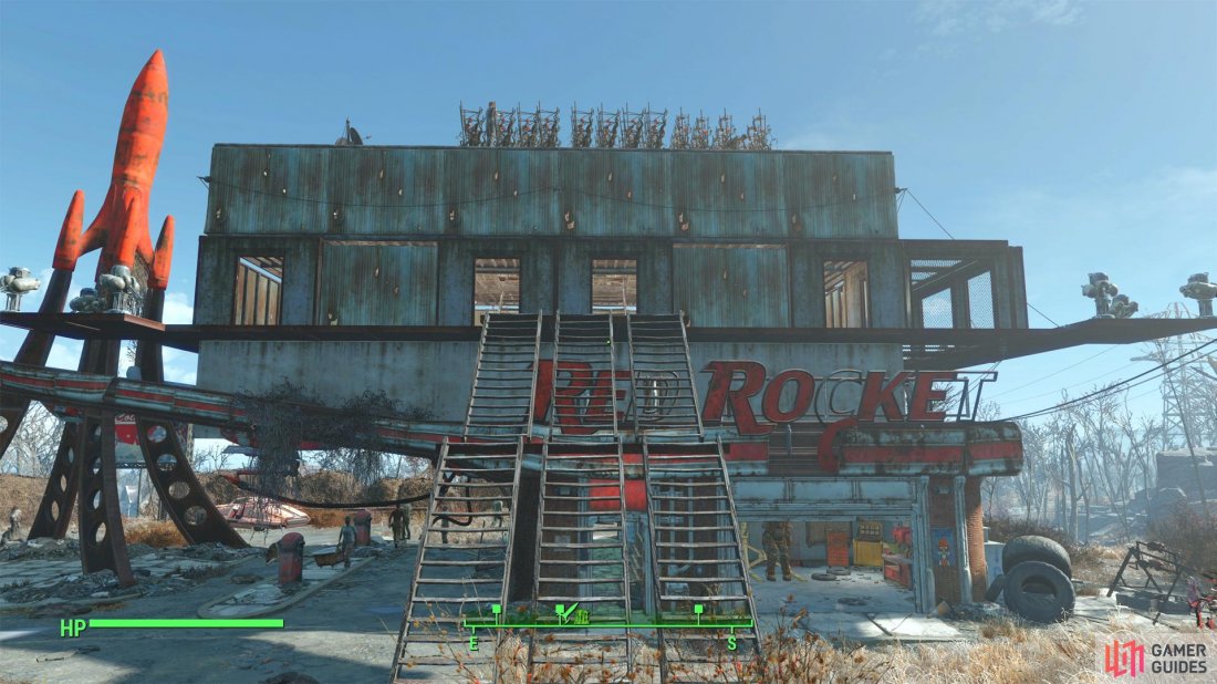 When horizontal space is limited, build vertically. Or in this case, build horizontally on the roof of the Red Rocket Truck Stop.
