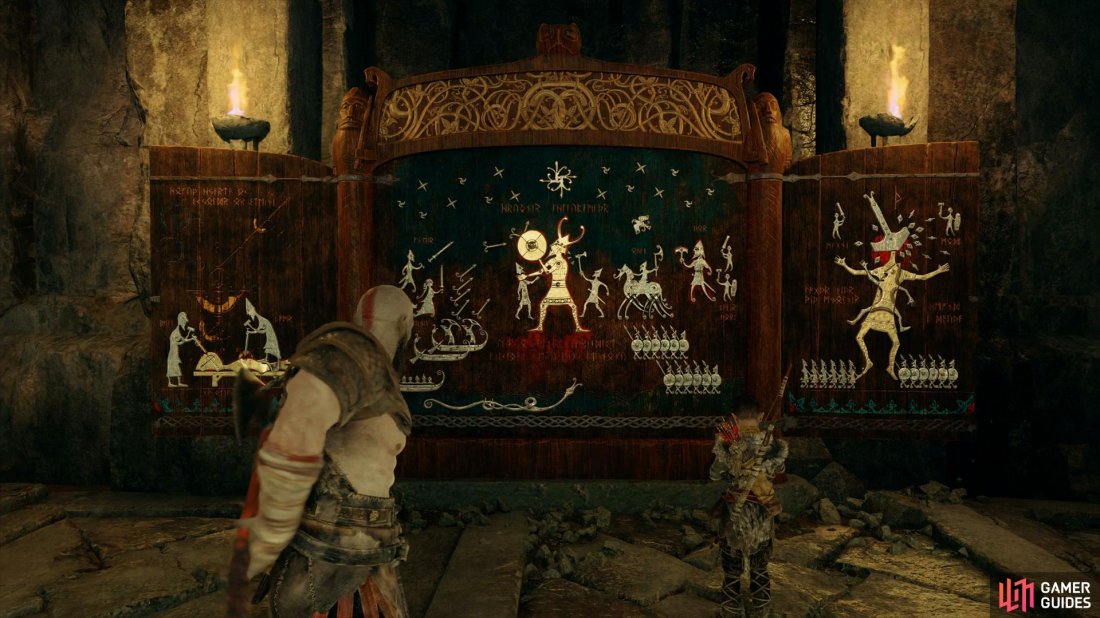 This shrine awaits in the area above where you meet a Revenant for the first time in The River Pass.