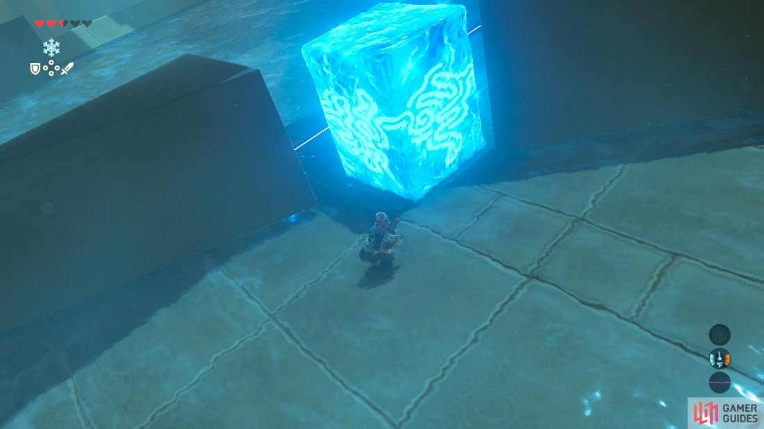 Here is a screenshot of proper ice block placement