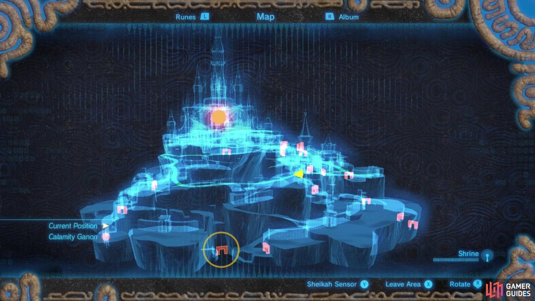 Breath Of The Wild Hyrule Castle Map Saas Ko'sah Shrine - Central Hyrule Region - Towers And Shrines | The  Legend Of Zelda: Breath Of The Wild | Gamer Guides®