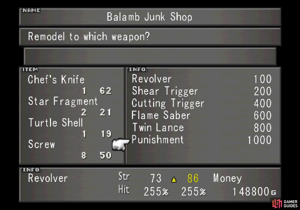 You can remodel your weapon by visiting the ubiquitous junk shops scattered across the world - just be sure to bring the necessary components!
