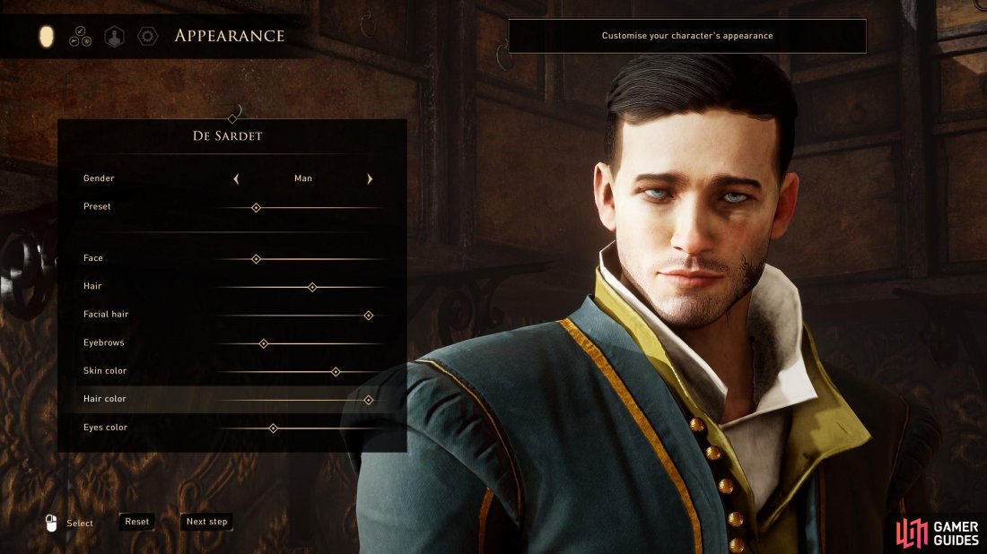 The character creation options are unfortunately, rather limited.
