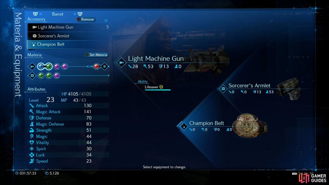 Be sure to load Barret with as much Magic Defense and HP as possible.