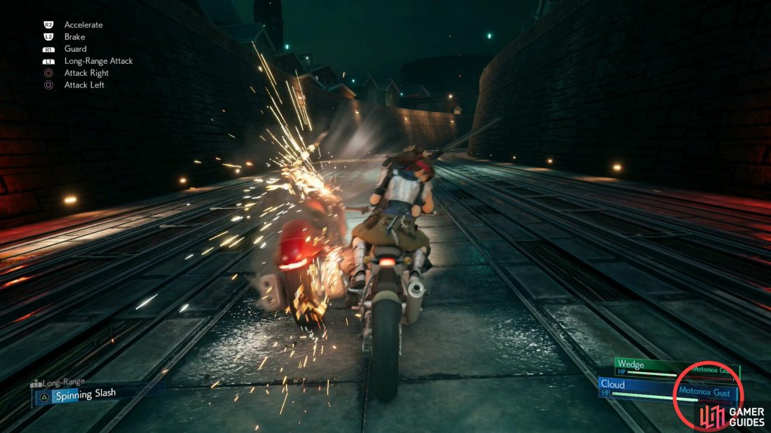 Clear the motorcycle segment with enough HP remaining to secure the Biker Boy trophy.