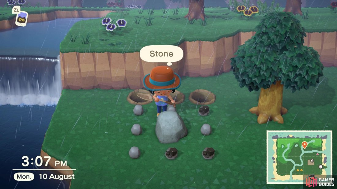 You can only obtain materials from rocks once per day. 