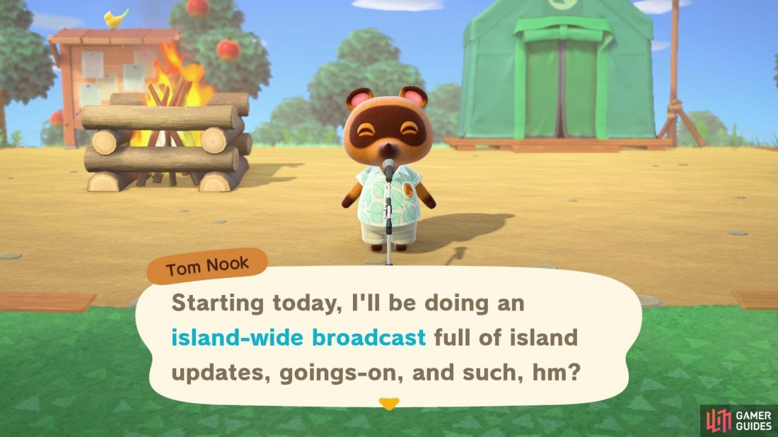 During these broadcasts, Nook will announce any island updates. They happen everyday.