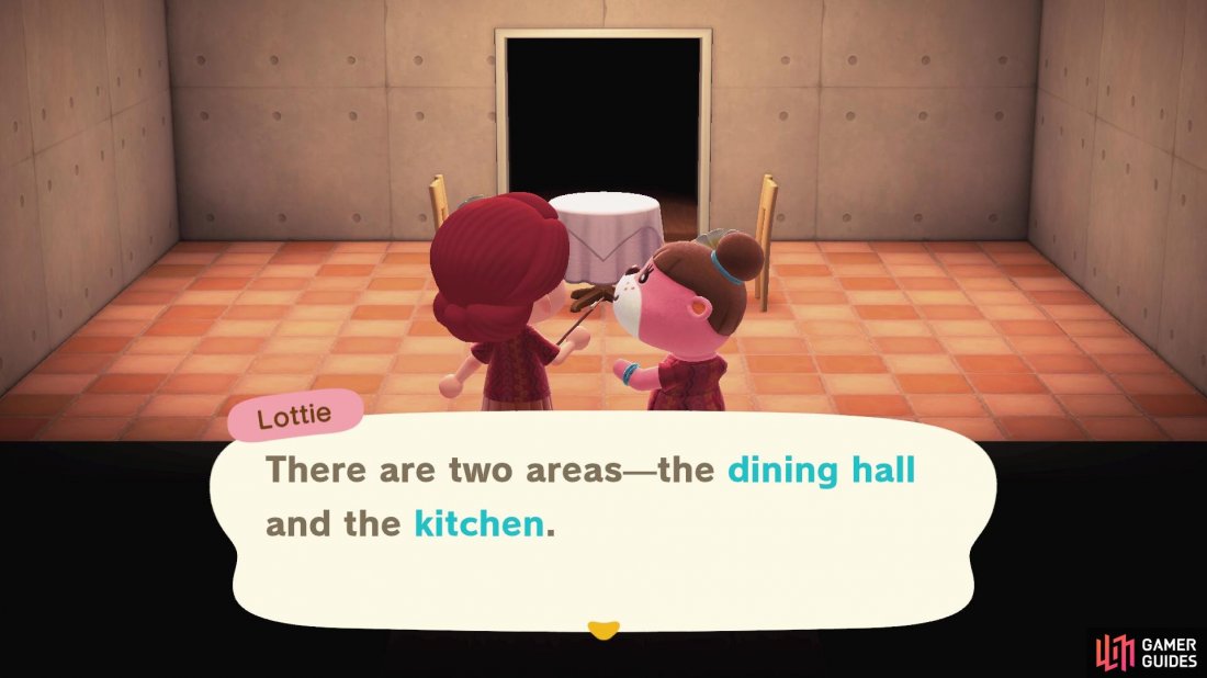 Youll have two rooms to decorate - a kitchen and a dining hall. 