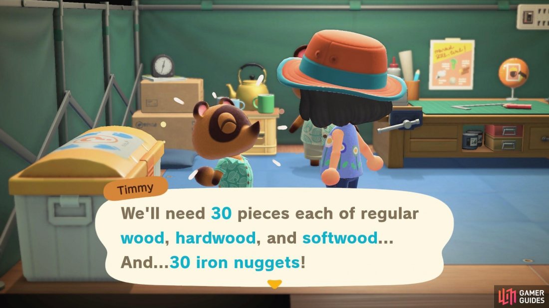 Timmy needs a lot of materials to build the shop!
