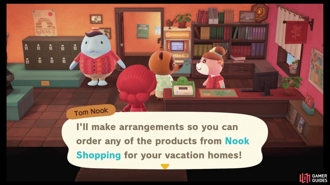Tom Nook will let you source furniture from the Nook Shopping catalog.