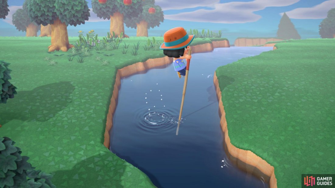 Fling yourself over a river using your vaulting pole!