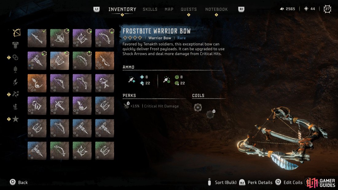 Overview of the Frostbite Warrior Bow.