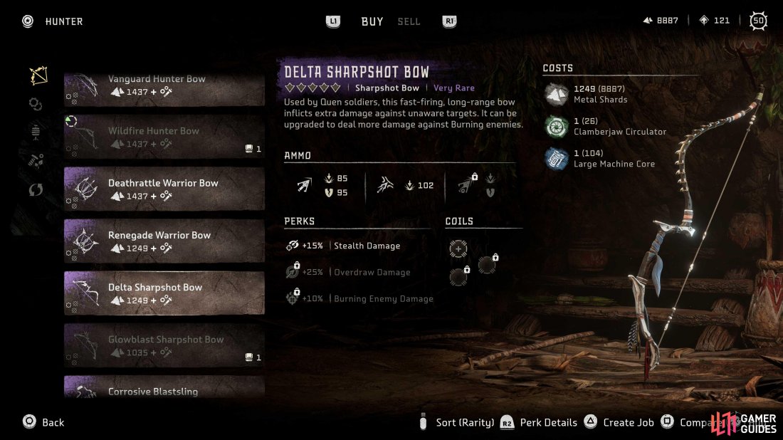 You can buy the Delta Sharpshot Bow from the Hunter in Thornmarsh.