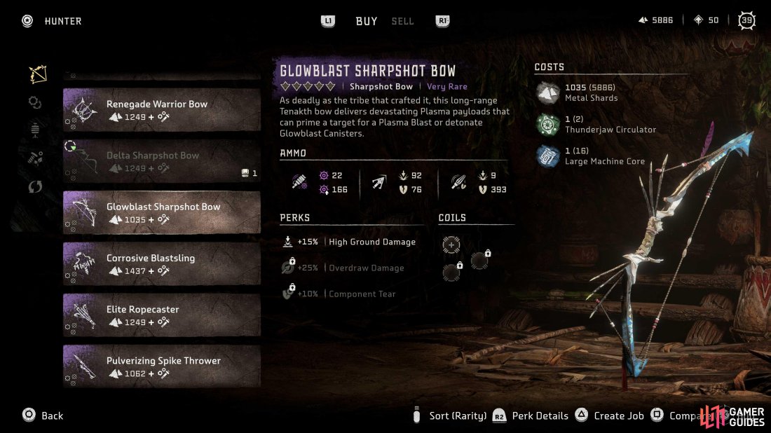 You can purchase the Glowblast Sharpshot Bow from a Hunter at either The Raintrance Hunting Grounds or Thornmarsh.