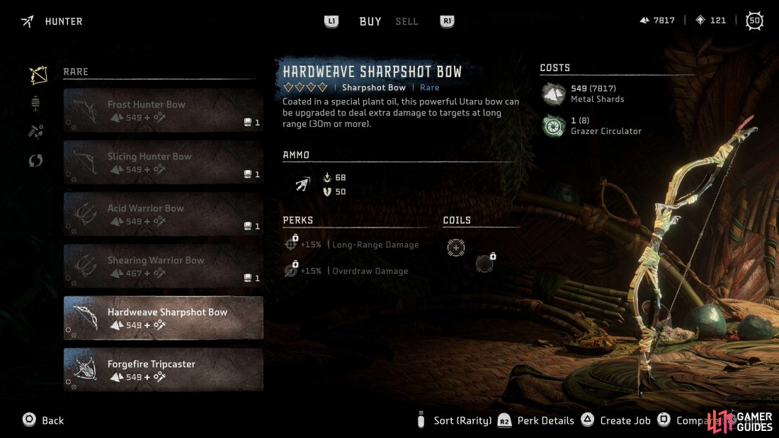 You can buy the Hardweave Sharpshot Bow from the Hunter in Plainsong.