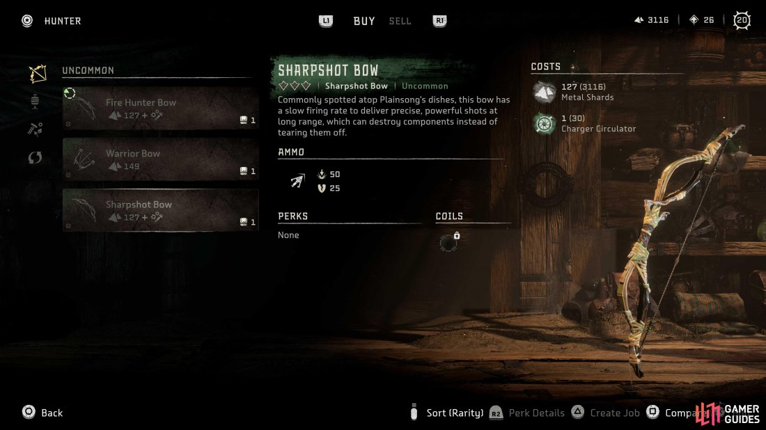 You can buy the Sharpshot Bow from merchants in The Daunt.