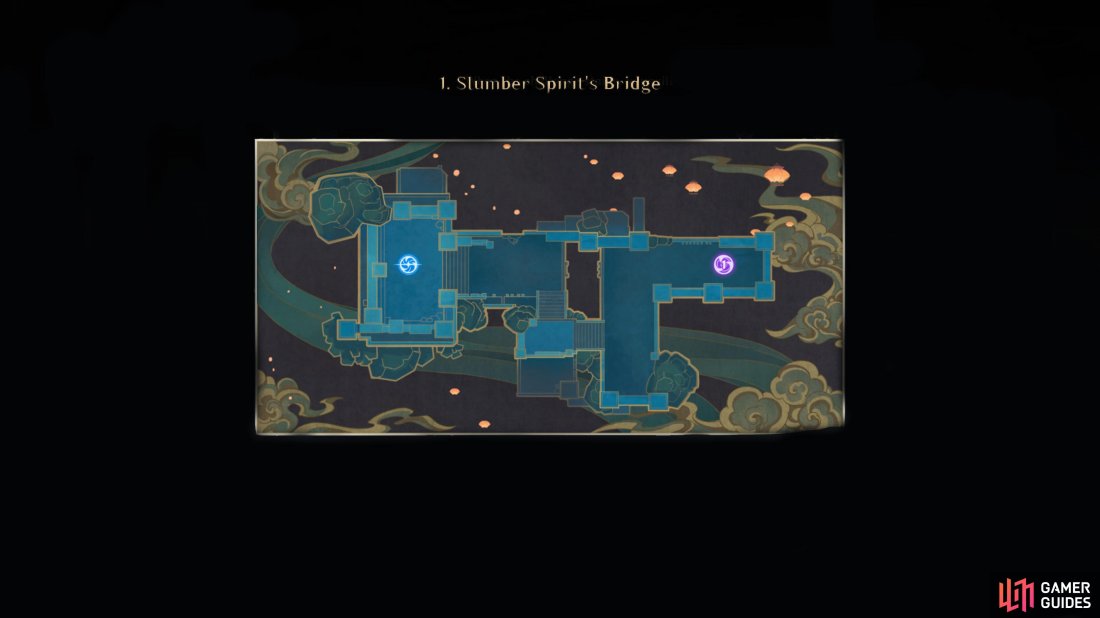 An image of the Slumber Spirit’s Bridge map.