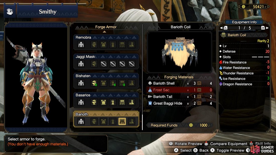 Two pieces of the Barioth Armor requires Barioth Claws to craft. 