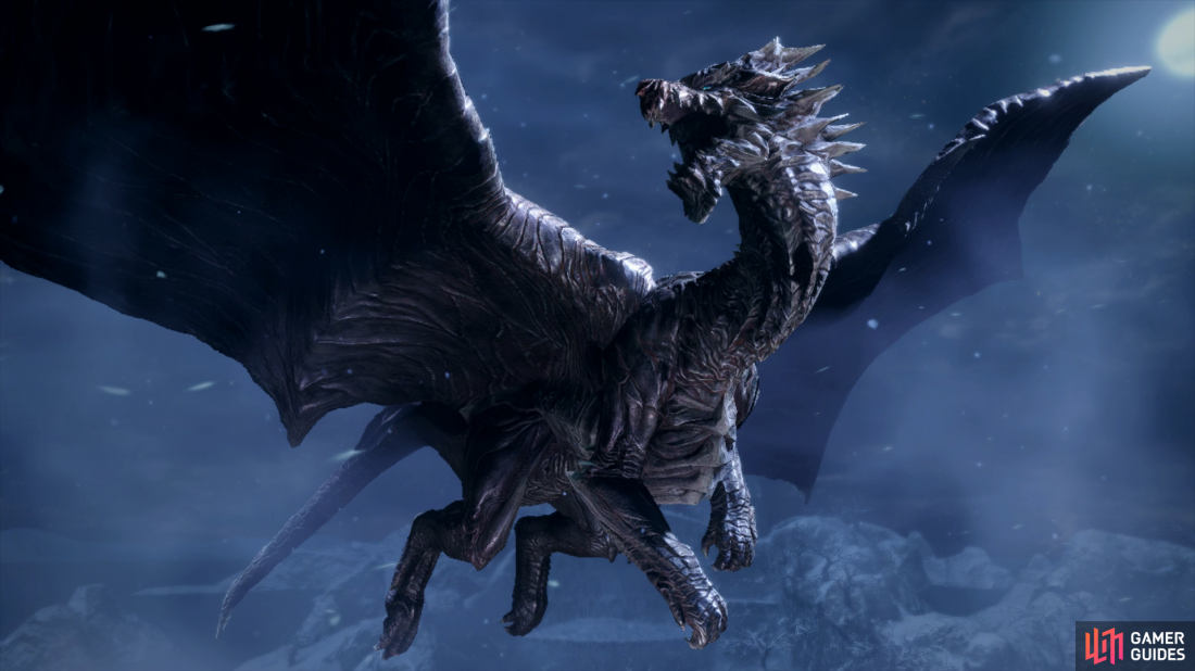 Kushala Daora flying in the Frost Islands.