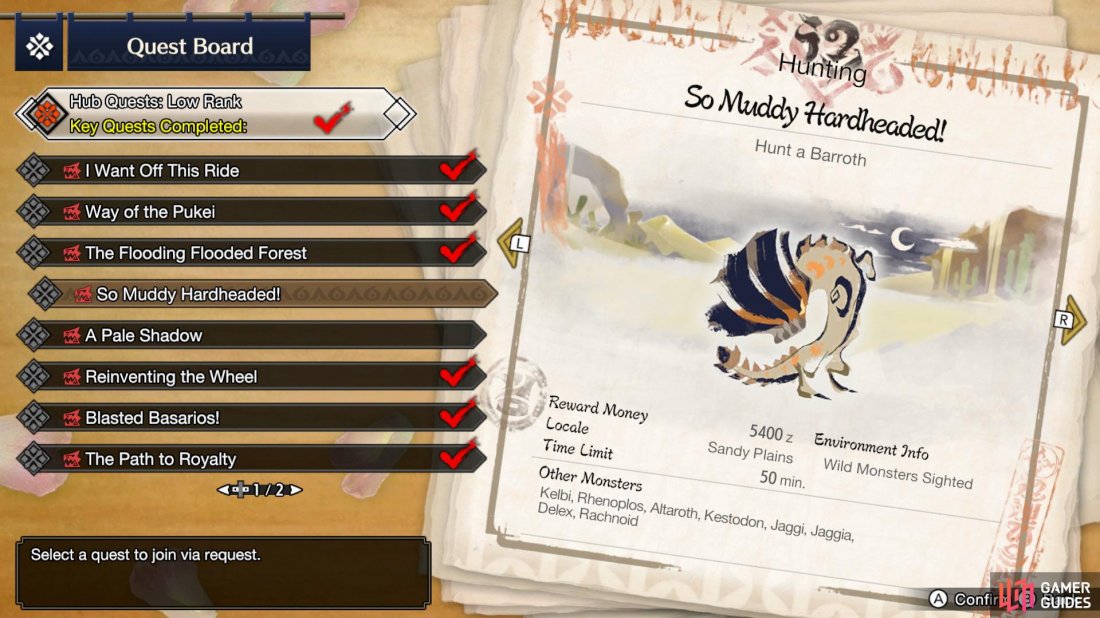 The So Muddy Hardheaded! Quest  becomes available when you reach 2* Hub Quests.