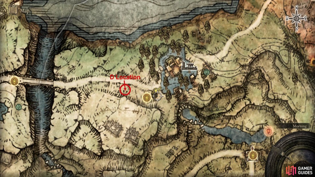 D, Hunter of the Undead, can be found just off the side of the road in-between Sainstbridge and Summonwater Village.