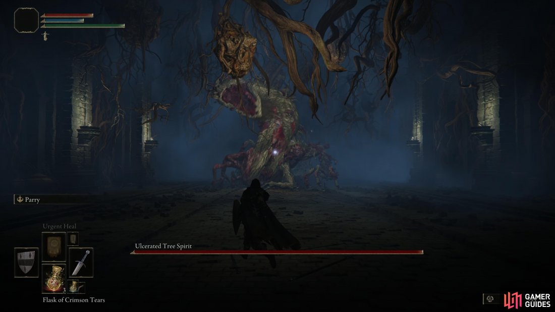 The Ulcerated Tree Spirit is a challenging Boss at the end of Fringefolk Heros Grave.
