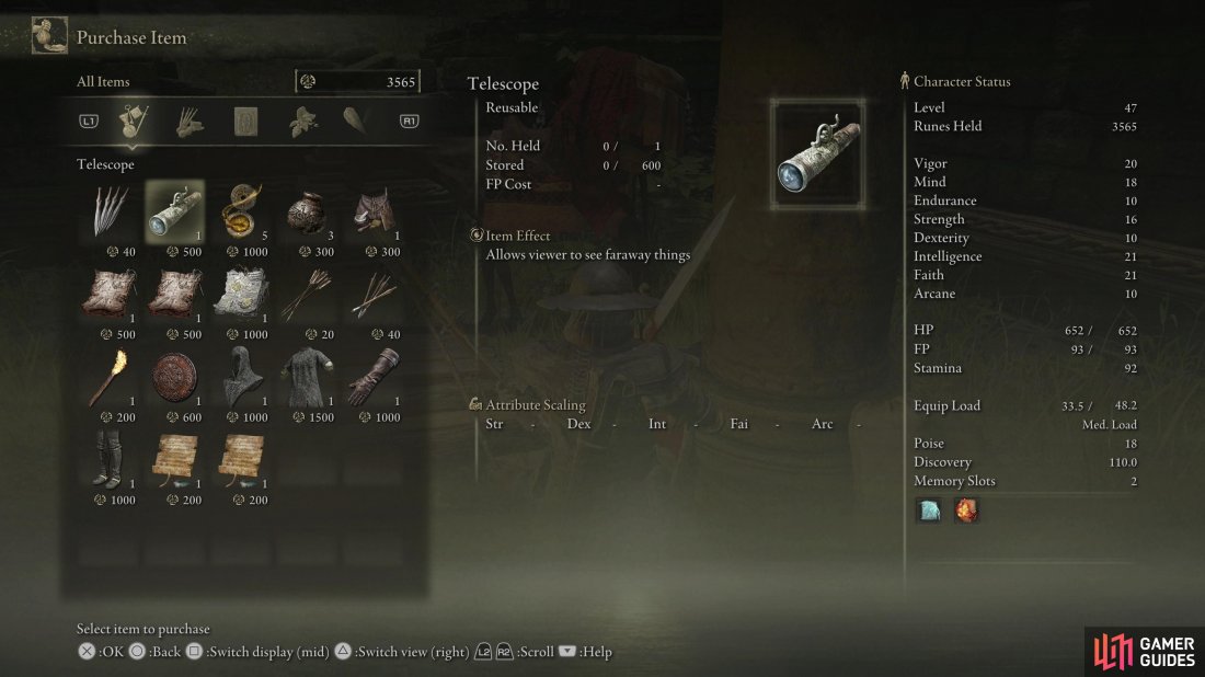 Kale will sell a variety of starter gear and basic key items.