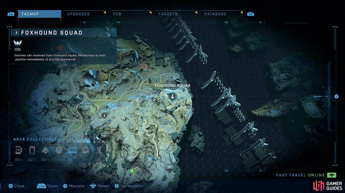 Head to this location on the map to find the Foxhound Squad.