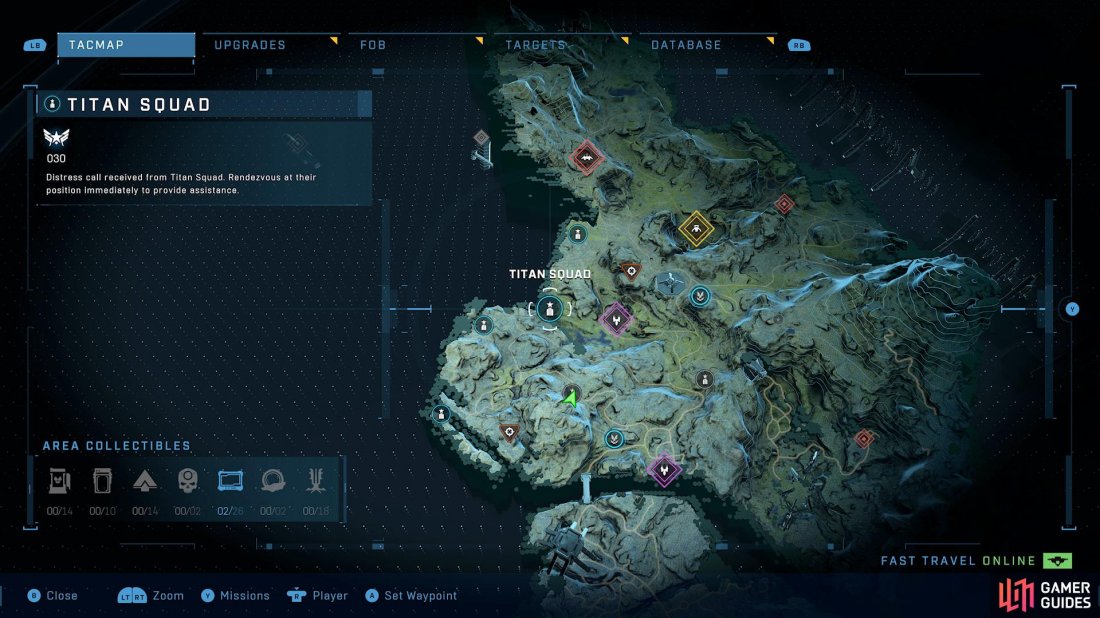 Head to this location on the map to find the Titan Squad. 
