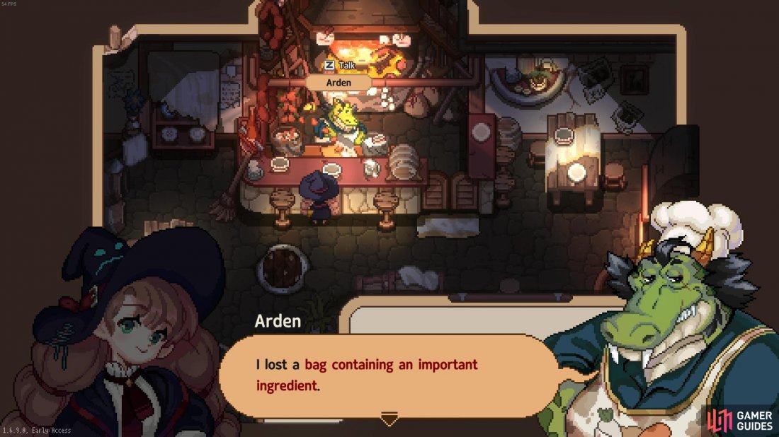 Arden has lost an ingredient bag and needs your help.