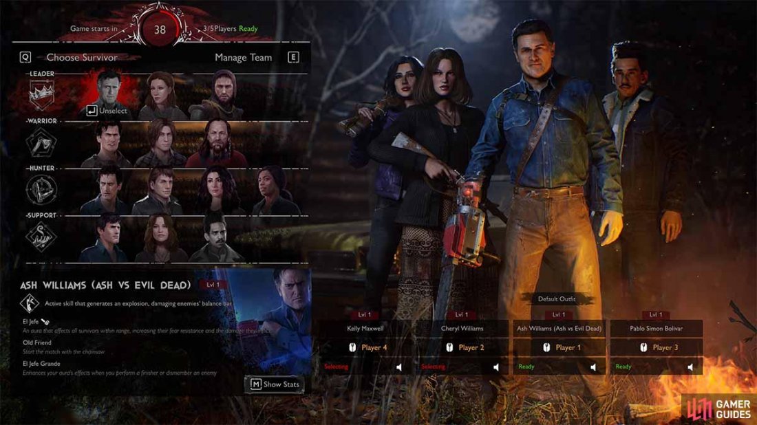 The team selection hub is a good place to get to know your fellow survivors.