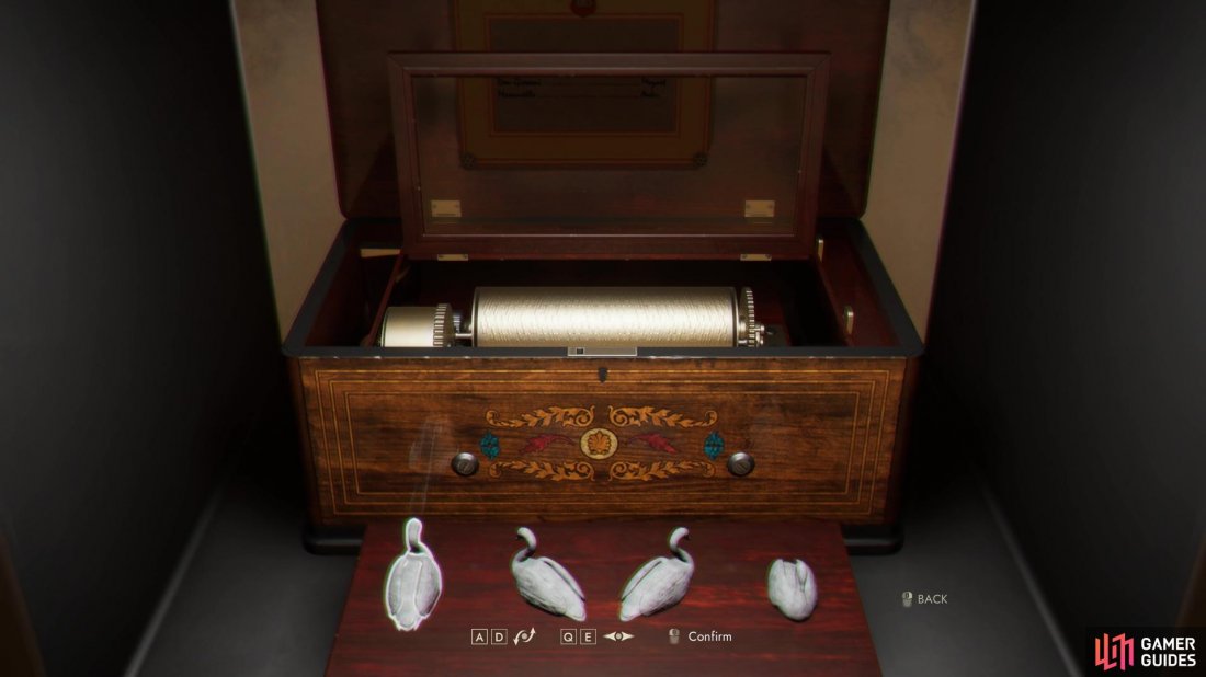 Youll need to solve the Book puzzle before you can access the Music Box puzzle in Scene 07.