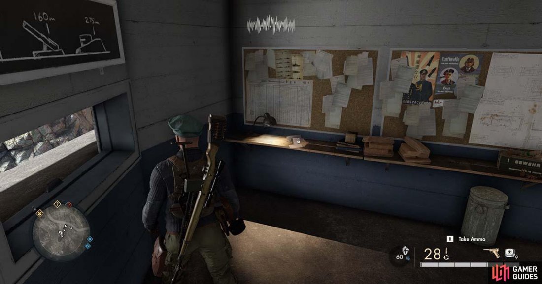 Youll find the letter on a shelf inside the bunker.