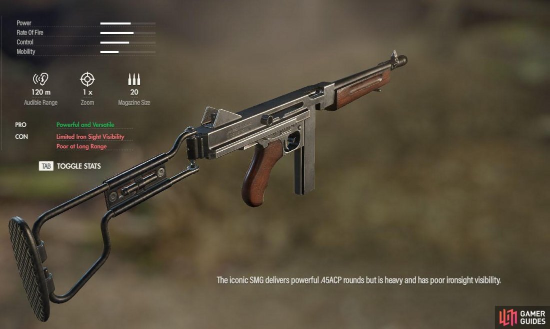 The iconic M1A1 is one of the starter SMGs in Sniper Elite 5.