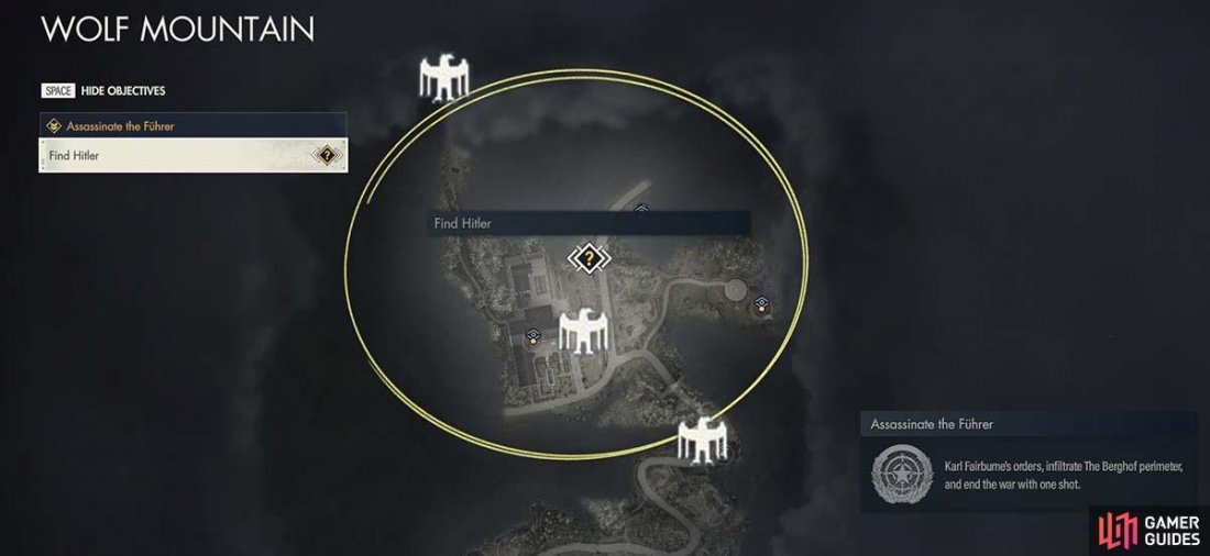 The location of all the Stone Eagles in the extra DLC mission - Wolf Mountain.