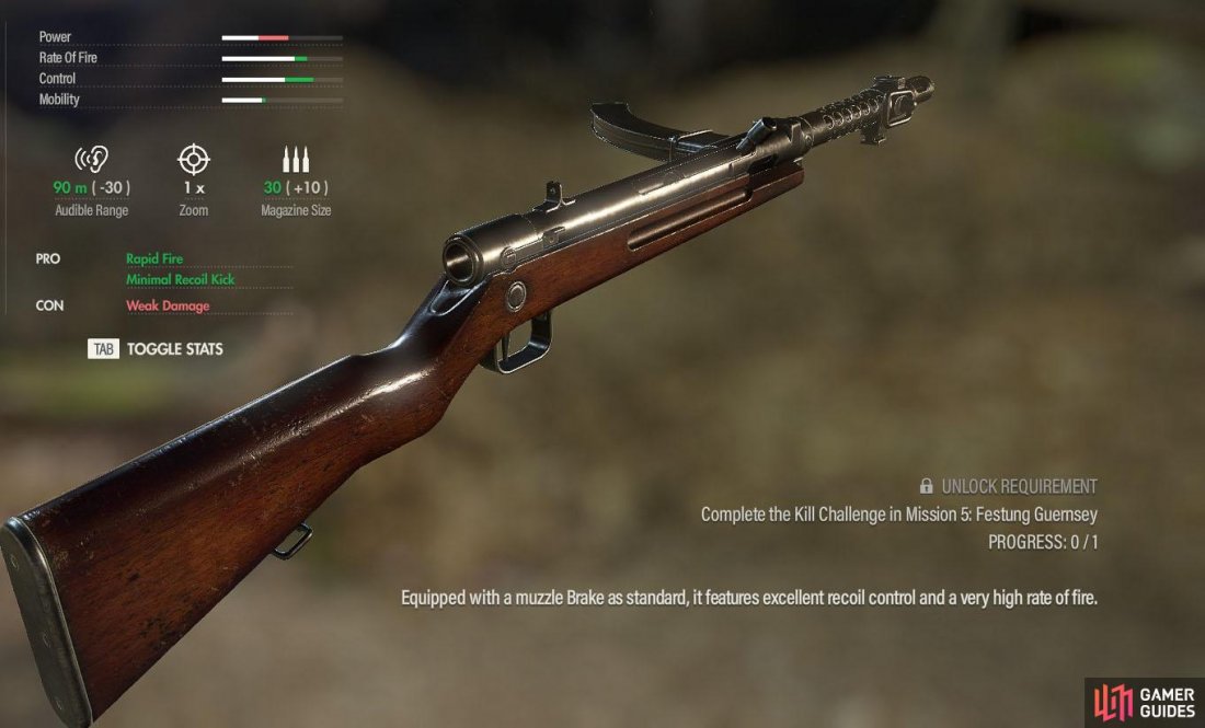 The Type 100 is the only gun in the game equipped with a muzzle brake as standard.