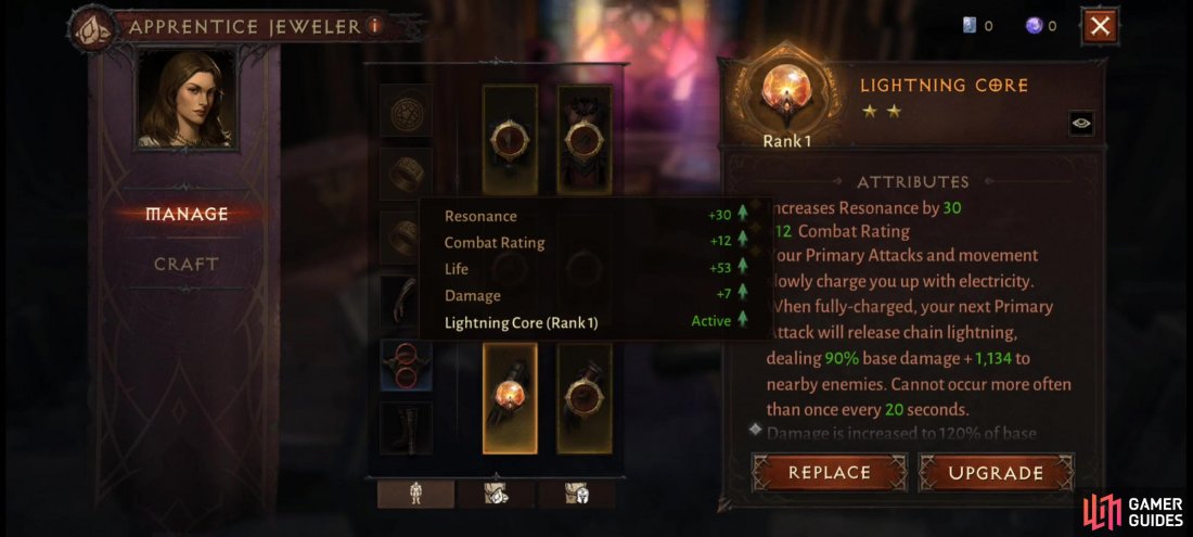 Legendary Gems offer a variety of modifiers when socketed in Primary Gear.
