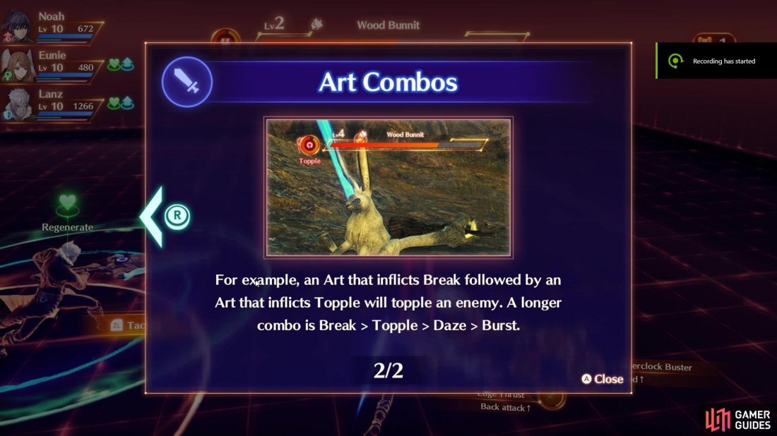 Art combos are an important aspect of combat in Xenoblade.