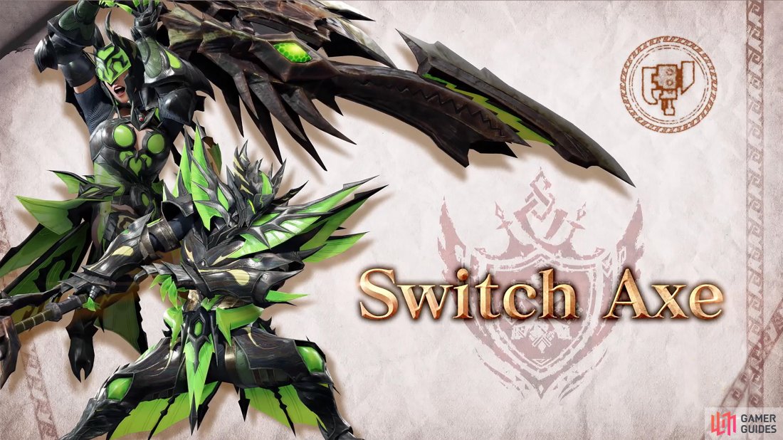 The Switch Axe has two modes: Axe mode, and Sword Mode. These two modes can be combined to unleash deadly combos.