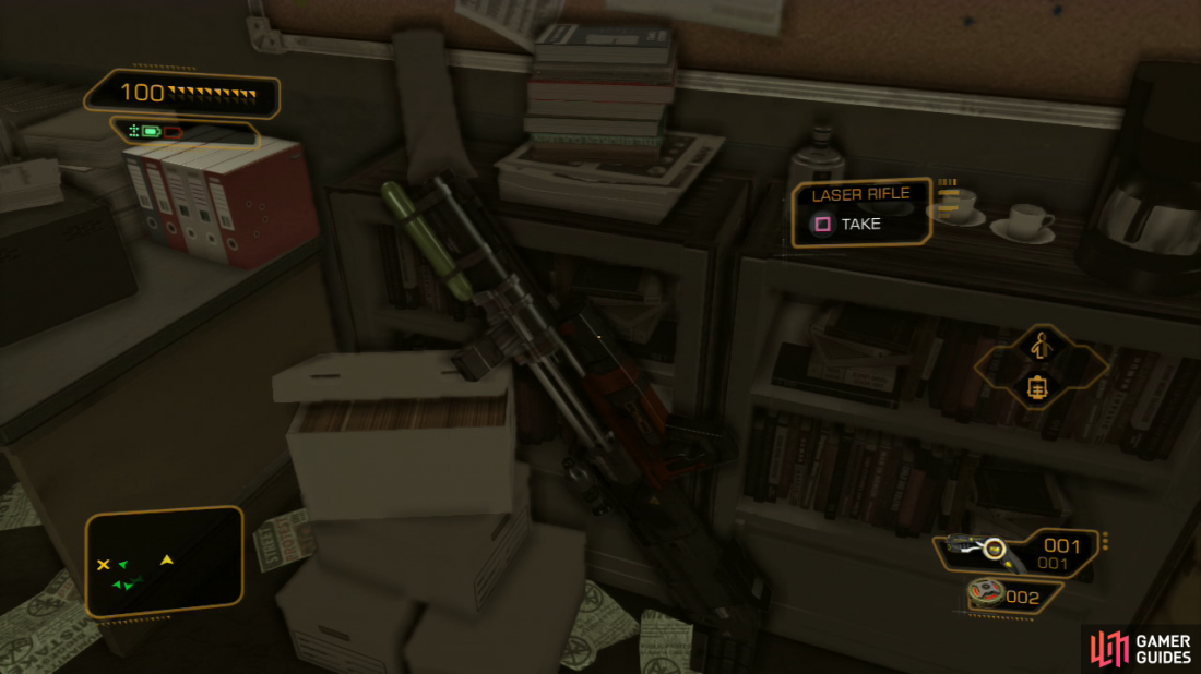 The Laser Rifle here makes the final boss a ten second job. If you have the inventory space, take it.