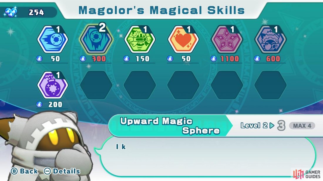 Magolor’s ability menu.
