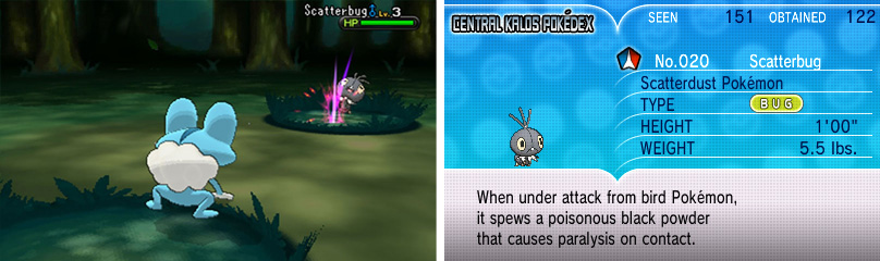 Scatterbug is weak to Fire and strong against Grass.
