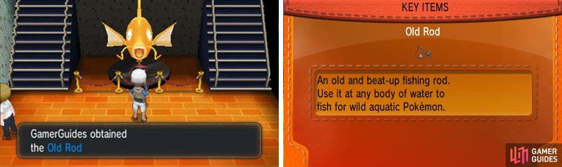 The Old Rod only lets you hook a small number of Pokémon in the water.